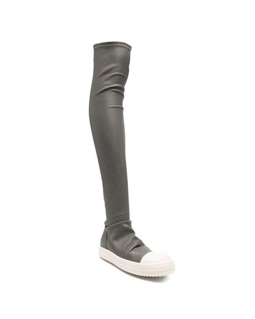 Rick Owens White Knee-High Boots