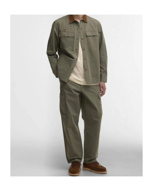 Barbour Green Spey Poplin Overshirt for men