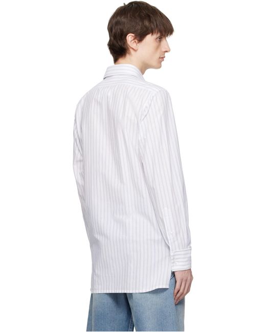 Maison Margiela White Striped Shirt for men