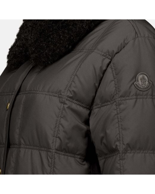 Moncler Black Cygnes Logo Patch Padded Jacket