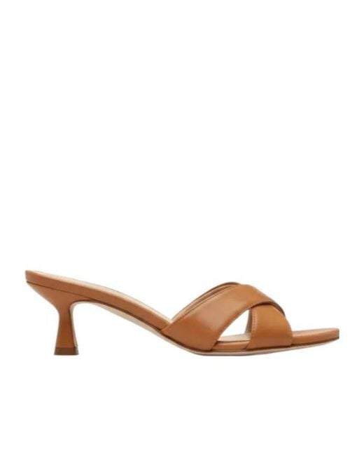 Aeyde Brown Vero Crossover Heeled Sandals