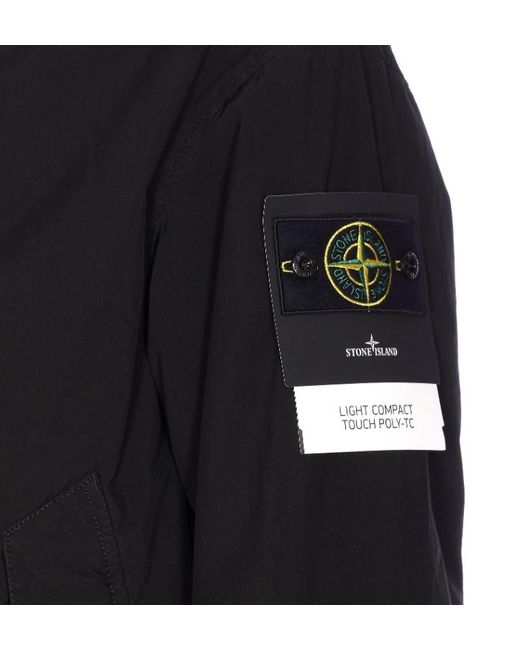 Stone Island Black Logo-Patch Jacket for men