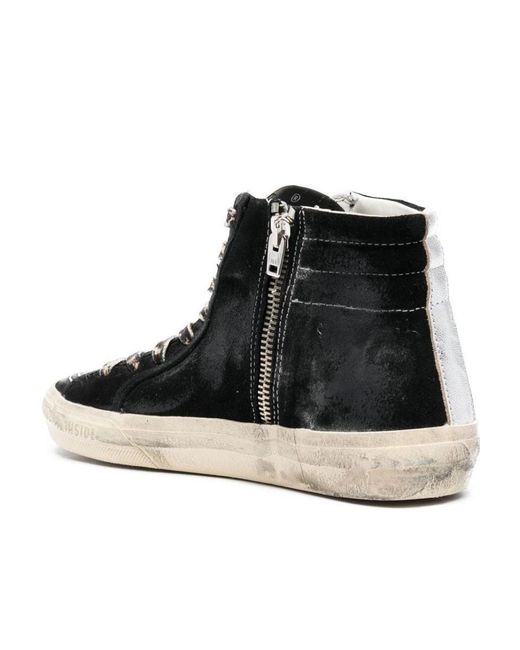 Golden Goose Deluxe Brand Black Slide High-Top Lace-Up Sneakers