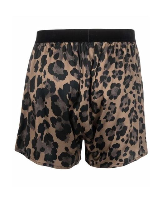 Tom Ford Black Leopard Printed Boxer Shorts for men