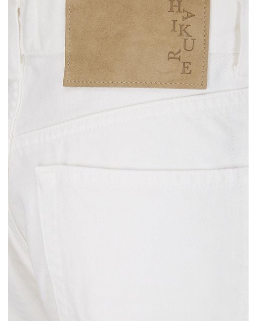 Haikure White Logo Patch Wide-Leg Jeans