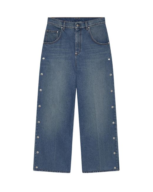 Stella McCartney Blue Popper-Studded Bootcut Denim Jeans