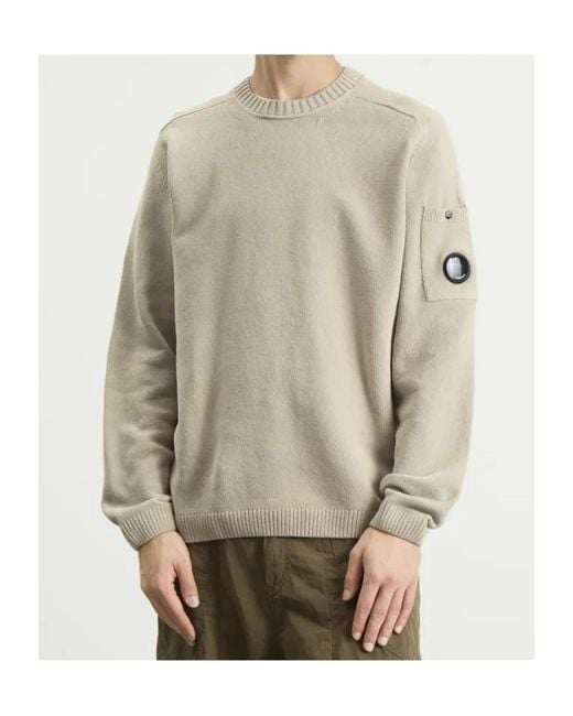 C P Company Gray Lens Sleeve Knitted Sweater for men