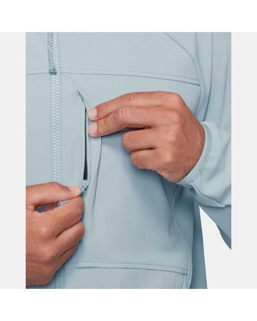 Mammut Blue Hooded Raglan-Sleeve Jacket for men