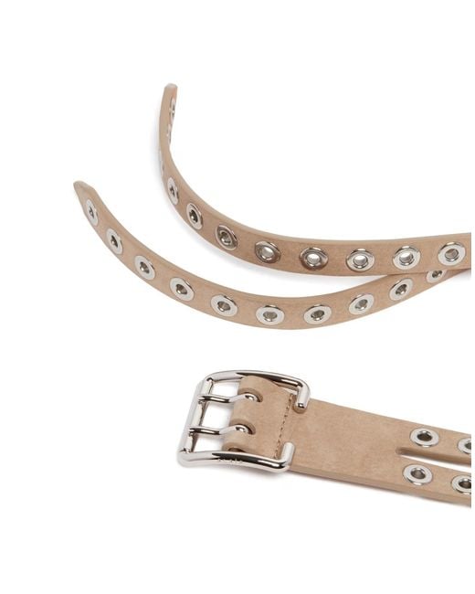 Alaïa White Double-Strap Eyelet Belt