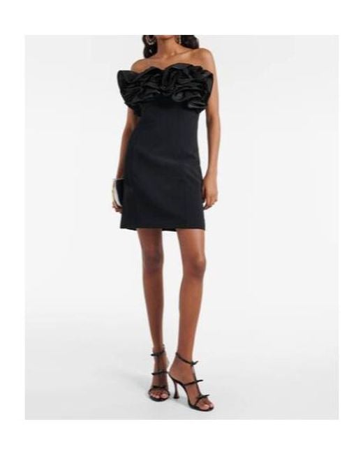 Carolina Herrera Black Ruffled Mini Dress