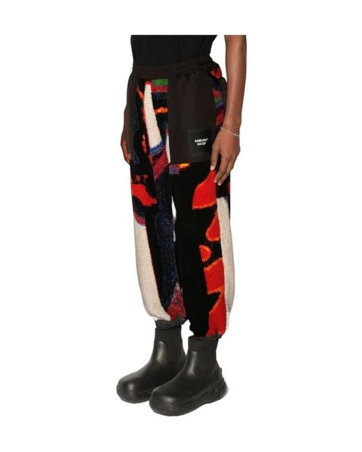 Ambush Red Teddy-Jacquard Drawstring Sweatpants for men