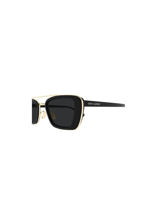 Saint Laurent Black Eyewear Pilot Frame Sunglasses for men