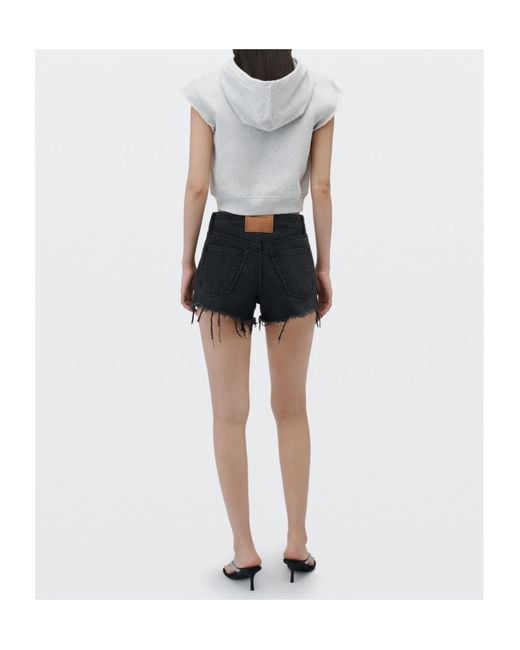 Alexander Wang Black Crystal Logo Fly Relaxed Short