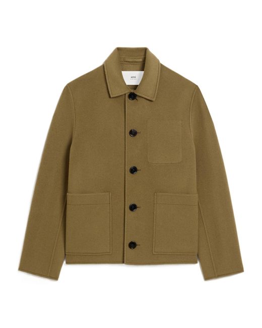 AMI Green Button-Up Jacket for men