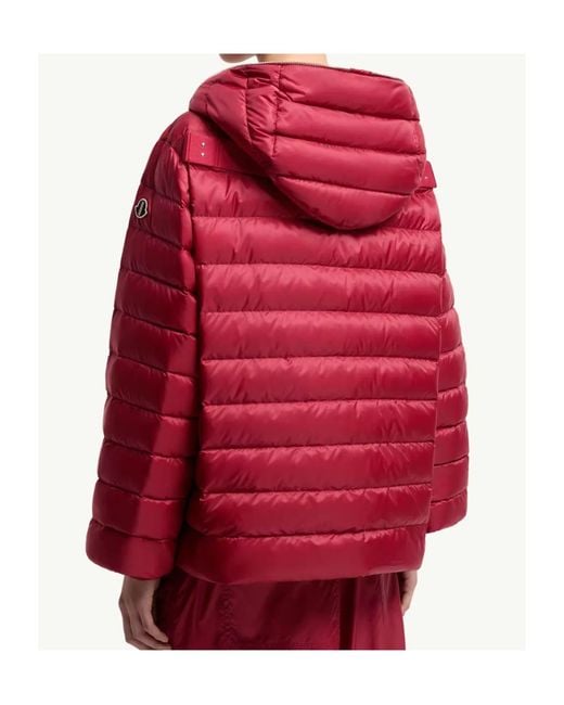 Moncler Red Moncler Rick Owens Ziplock Hooded Short Down Jacket for men
