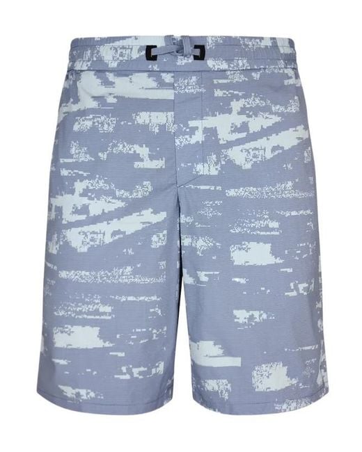 Boss Blue Abstract-Print Shorts for men
