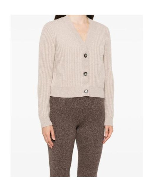 Allude Natural Long-Sleeve Cardigan