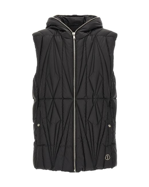 Moncler Black Moncler Rick Owens Geocamo Zipped Waistcoat for men