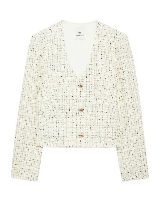Anine Bing White Long-Sleeved Casual Jacket
