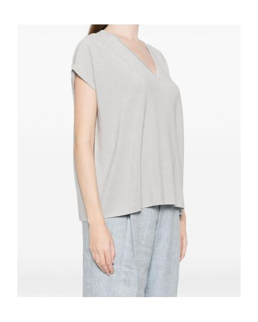 Fabiana Filippi White V-Neck T-Shirt