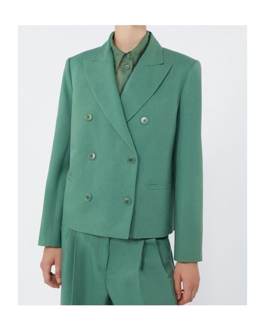 Weekend by Maxmara Green Nembi Double-Breasted Blazer
