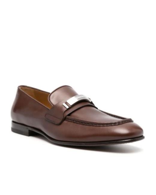 Ferragamo Brown Logo Love Shoes for men