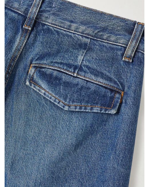 FRAME Blue The Bow High-Rise Wide-Leg Jeans