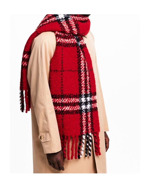 Burberry Red Plaid Pattern Scarf for men