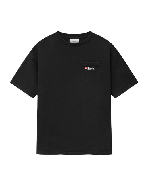 Rhude Black Short-Sleeved T-Shirt for men