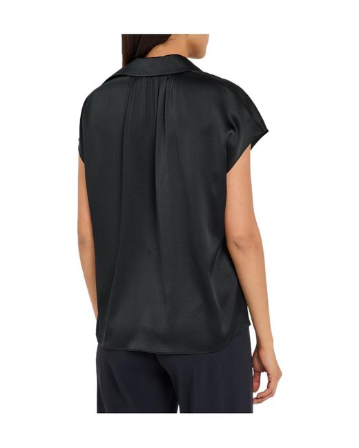 Vince Black Silk-Satin Shirt