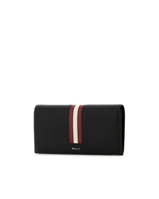 Bally Black Ribbon Bi-Fold Continental Wallet for men