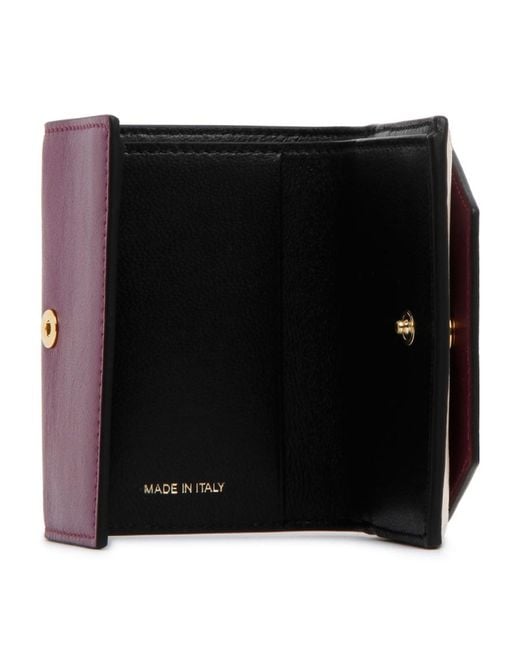 Marni Purple And Leather Tri-Fold Wallet