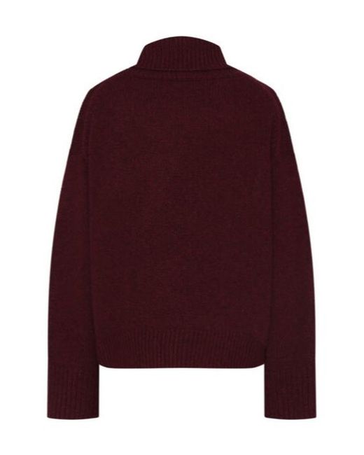 arch4 Red Oversized High Collar Sweater