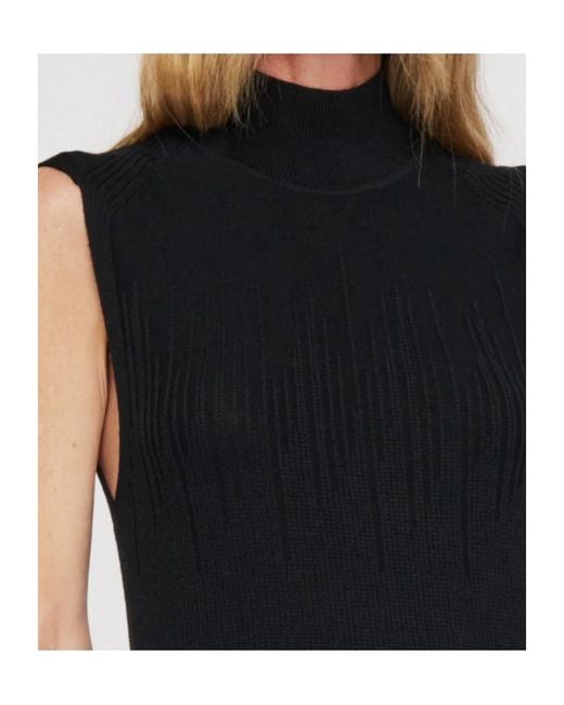 Joseph Black Gradient Stitch High Neck Dress