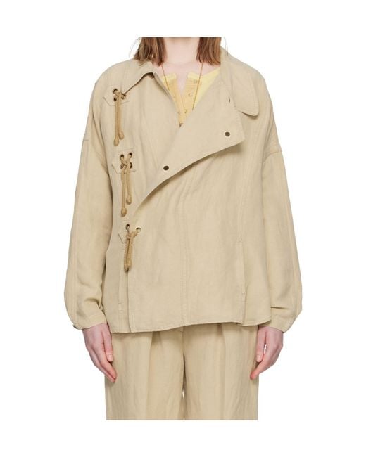 Isabel Marant Natural Sanae Long-Sleeved Casual Jacket
