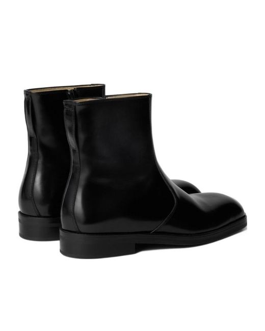 Lemaire Black Square-Toe Boots