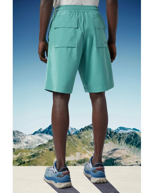 Moncler Blue Grenoble Drawstring Bermuda Shorts for men