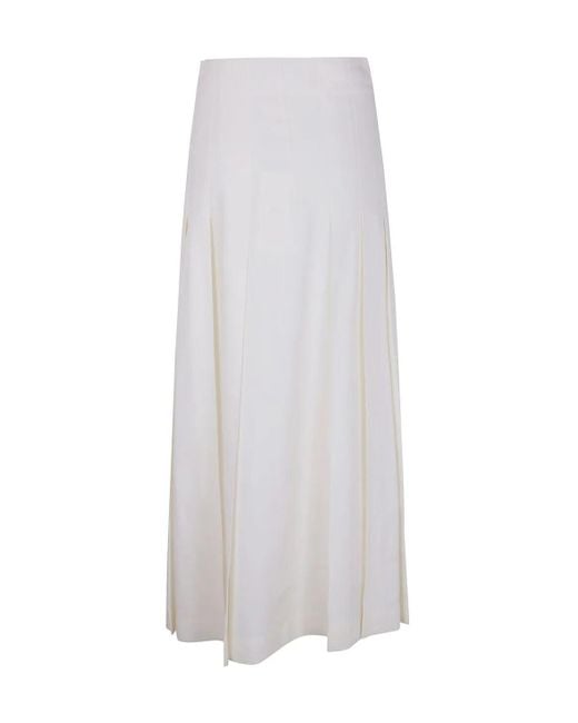 P.A.R.O.S.H. White P.A.R.O..H. Pleat Detailed Skirt