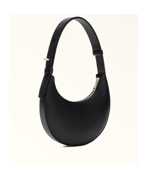 Furla Black Delizia Logo Printed Mini Shoulder Bag