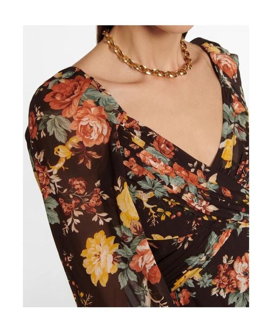 Veronica Beard Brown Long Sleeve Printed Dress