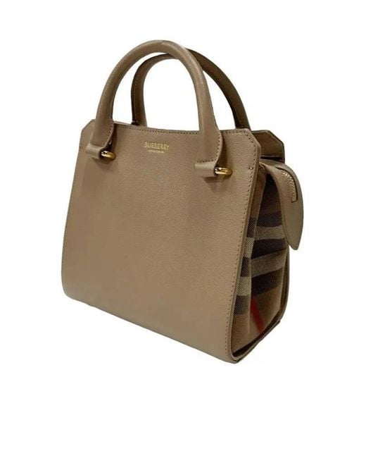 Burberry White Double Handle Shoulder Bag