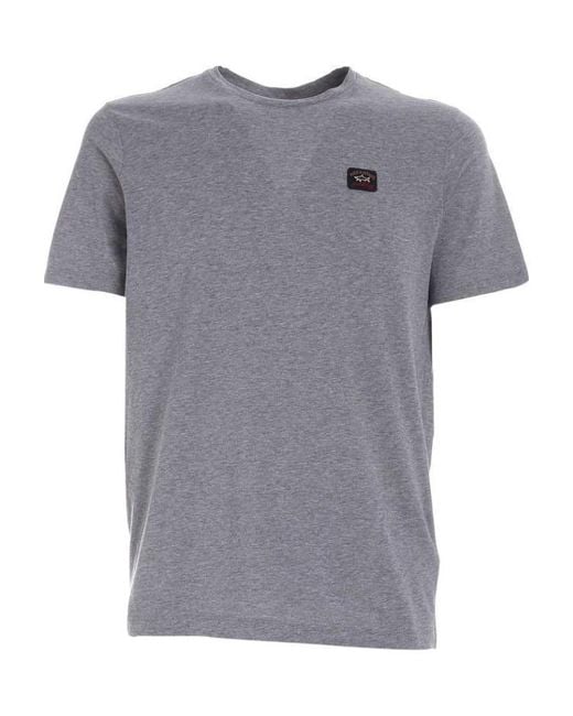 Paul & Shark Gray Crew Neck T-Shirt for men