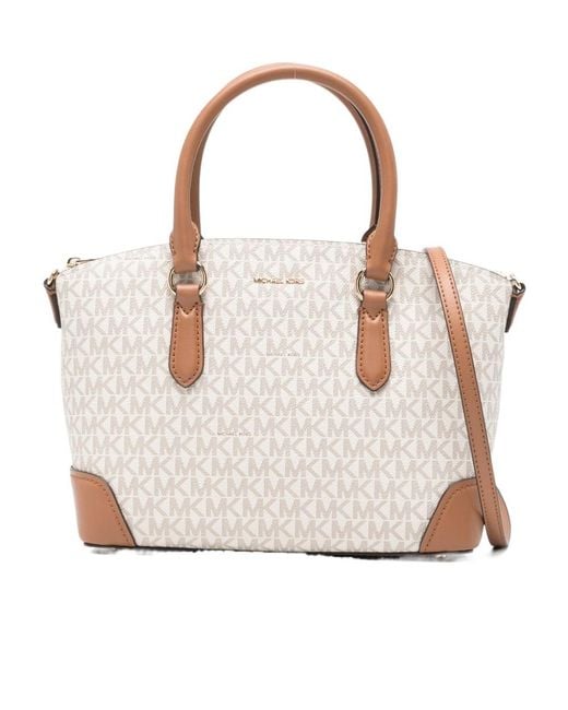 Michael Kors White Murphy Logo Lettering Tote Bag