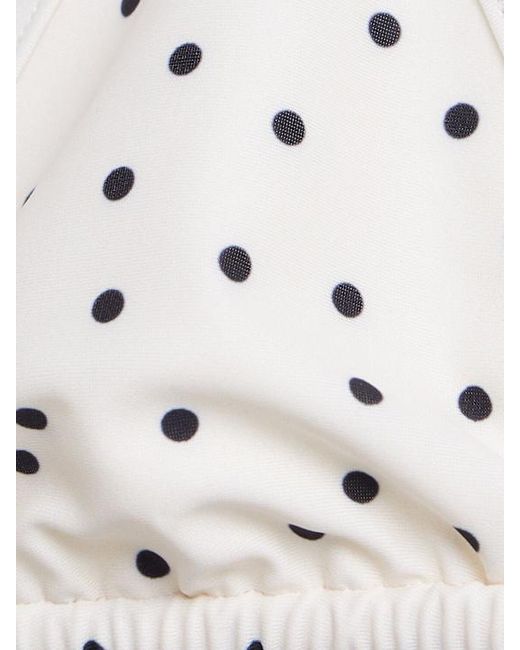 By Malene Birger White Astrida Triangle Polka Dots Bikini Top