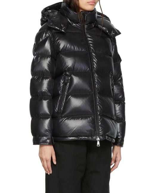 Moncler Black Maire Logo Patch Quilted Jacket