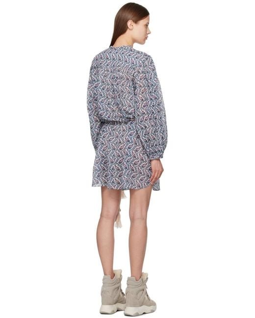 Isabel Marant Gray Isabel Marant Étoile Kildi Floral-Printed Belted Dress