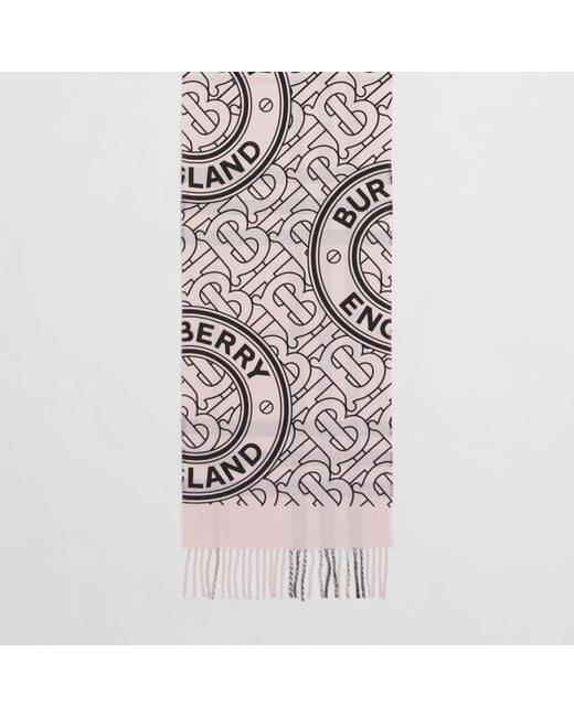 Burberry Pink Tb Logo-Print Reversible Check Scarf for men
