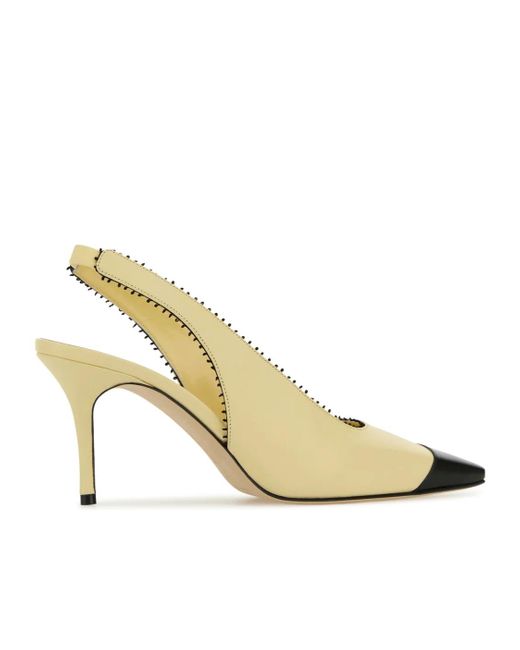 Manolo Blahnik Metallic Gaius Slingback Pointed Toe Pumps