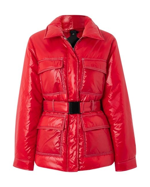 Perfect Moment Red Jade Belted Quilted Padded Glossed-Shell Ski Jacket