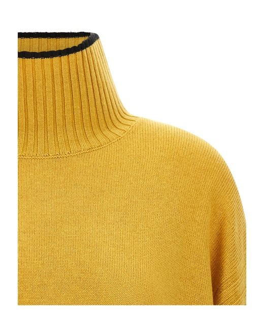 Pinko Yellow Long-Sleeved Sweater